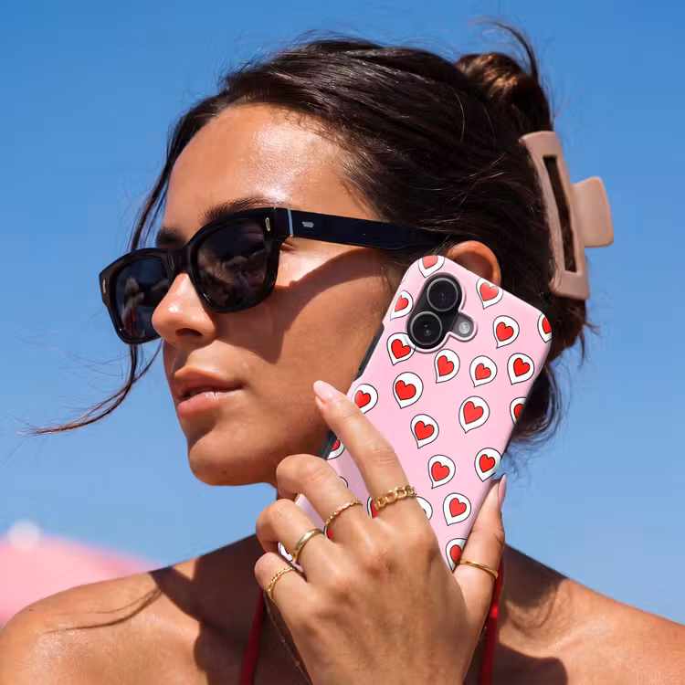 Hartjes - Patroon - Rood Toughcase MagSafe Apple iPhone 17 klein 1017 -Sfeer2V