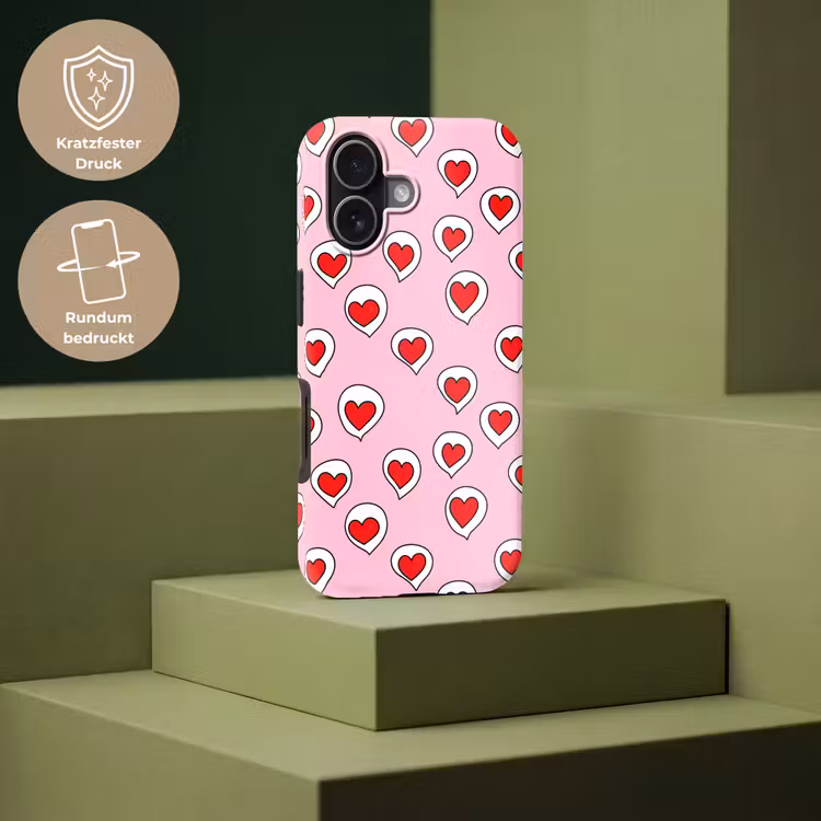 Hartjes - Patroon - Rood Toughcase MagSafe Apple iPhone 17 klein 1017 -USP_PrintM_DE