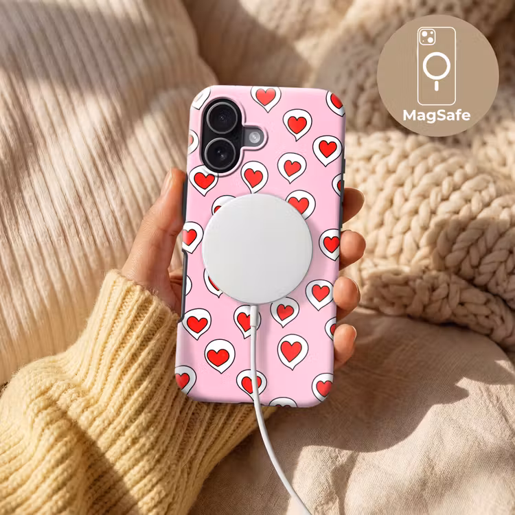 Hartjes - Patroon - Rood Toughcase MagSafe Apple iPhone 17 klein 1017 -USP_MagsafeV