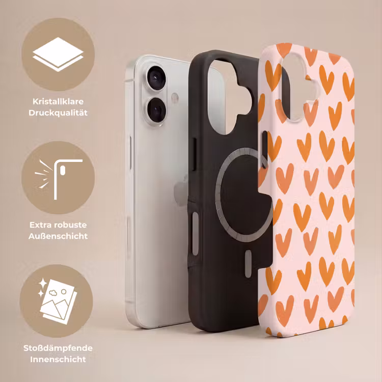 Hartjes - Getekend - Oranje Toughcase MagSafe Apple iPhone 17 klein 1017 -USP_Lagen_DE