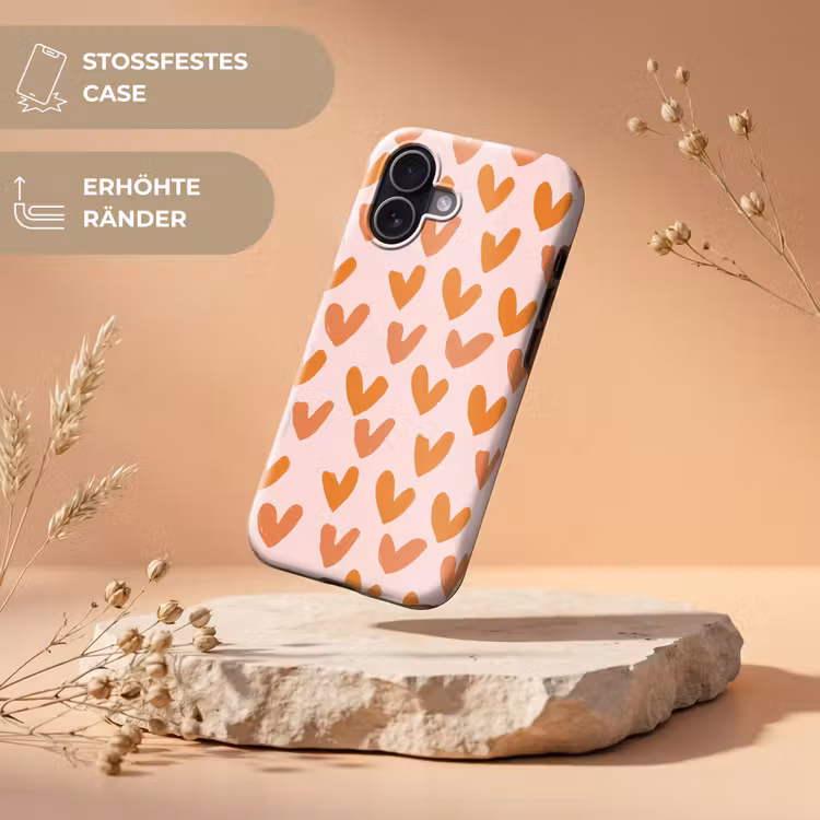 Hartjes - Getekend - Oranje Toughcase MagSafe Apple iPhone 17 klein 1017 -USP_RandenV_DE