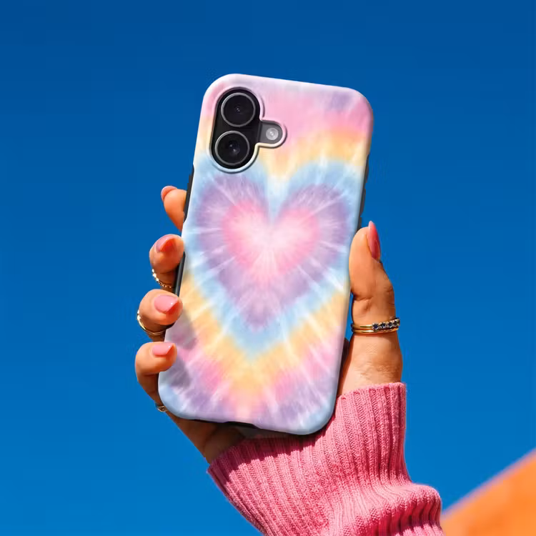 Hartvorm - Pastelkleuren - Tie Dye Toughcase MagSafe Apple iPhone 17 klein -Sfeer1V