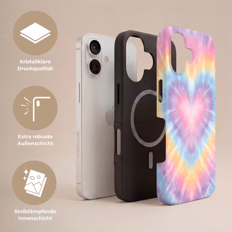 Hartvorm - Pastelkleuren - Tie Dye Toughcase MagSafe Apple iPhone 17 klein -USP_Lagen_DE
