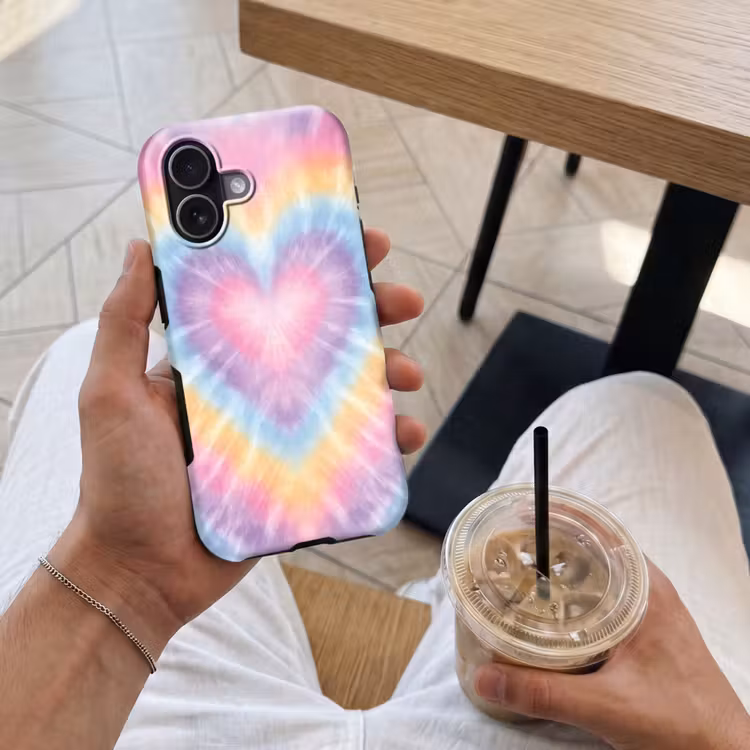 Hartvorm - Pastelkleuren - Tie Dye Toughcase MagSafe Apple iPhone 17 klein -Sfeer1M