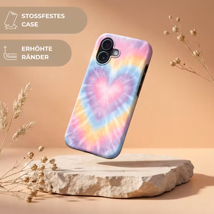 Hartvorm - Pastelkleuren - Tie Dye Toughcase MagSafe Apple iPhone 17 klein -USP_RandenV_DE