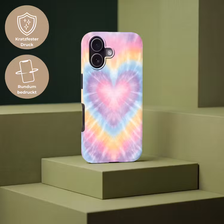 Hartvorm - Pastelkleuren - Tie Dye Toughcase MagSafe Apple iPhone 17 klein -USP_PrintM_DE