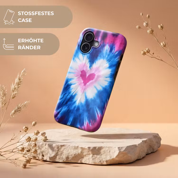 Hartvormig - Tie dye - Paars Toughcase MagSafe Apple iPhone 17 klein -USP_RandenV_DE