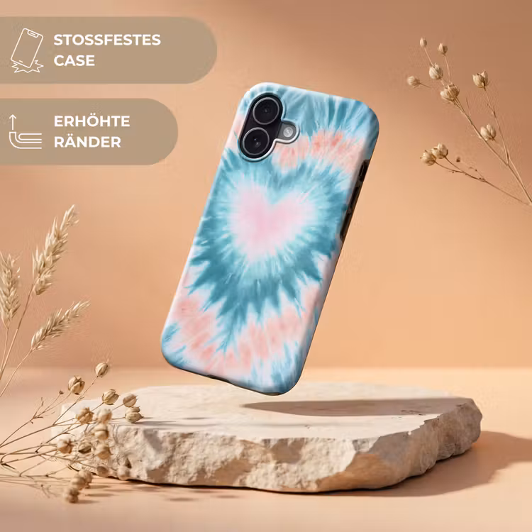 Hartvormig - Tie dye - Pasteltinten - Lichtgroen Toughcase MagSafe Apple iPhone 17 klein -USP_RandenV_DE