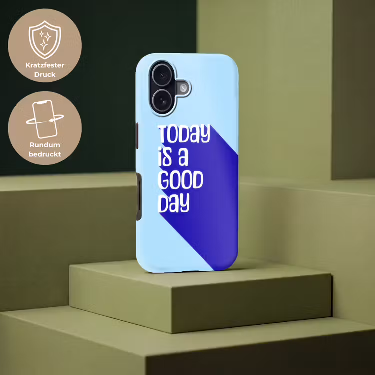 Today is a good day - Blauw - Schaduw Toughcase MagSafe Apple iPhone 17 klein -USP_PrintM_DE