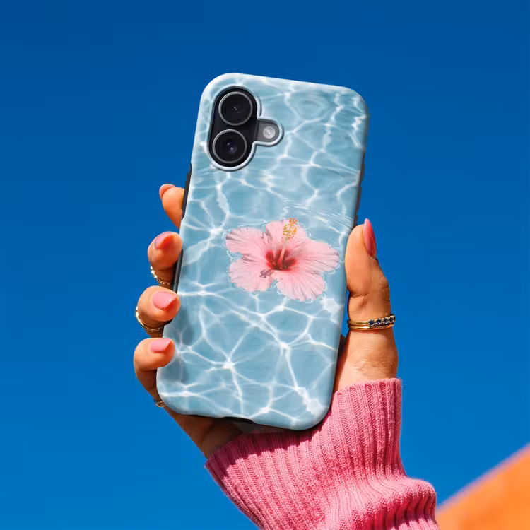 Hibiscus - Water - Roze Toughcase MagSafe Apple iPhone 17 klein -Sfeer1V
