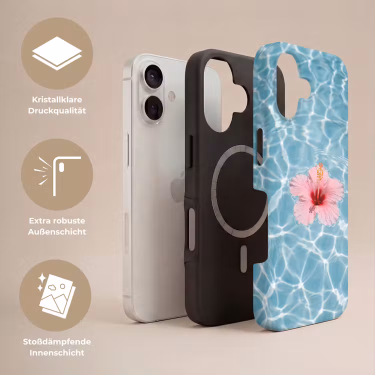 Hibiscus - Water - Roze Toughcase MagSafe Apple iPhone 17 klein -USP_Lagen_DE