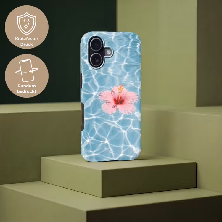 Hibiscus - Water - Roze Toughcase MagSafe Apple iPhone 17 klein -USP_PrintM_DE