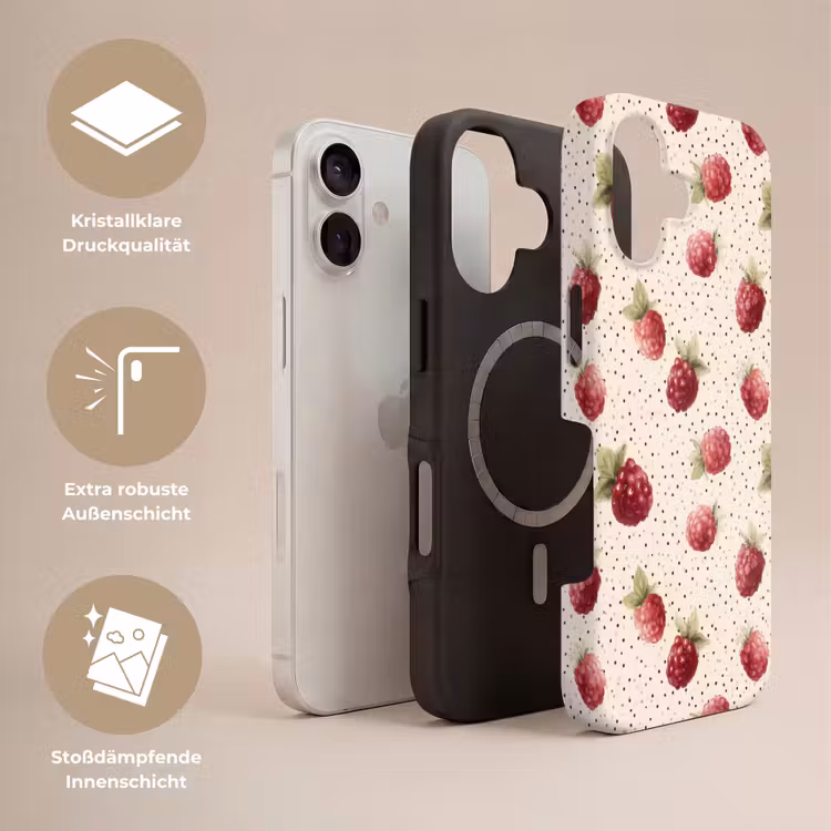 Framboos - Stippen - Rood Toughcase MagSafe Apple iPhone 17 klein 1017 -USP_Lagen_DE