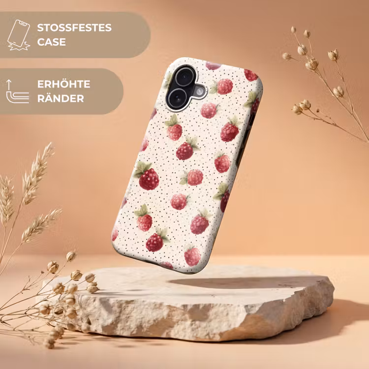 Framboos - Stippen - Rood Toughcase MagSafe Apple iPhone 17 klein 1017 -USP_RandenV_DE