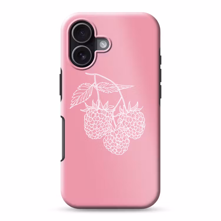 Frambozen - Steel - Getekend - Roze Toughcase MagSafe Apple iPhone 17 klein -3d
