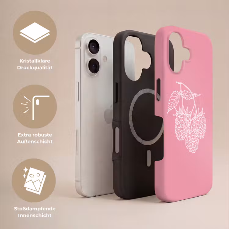 Frambozen - Steel - Getekend - Roze Toughcase MagSafe Apple iPhone 17 klein -USP_Lagen_DE