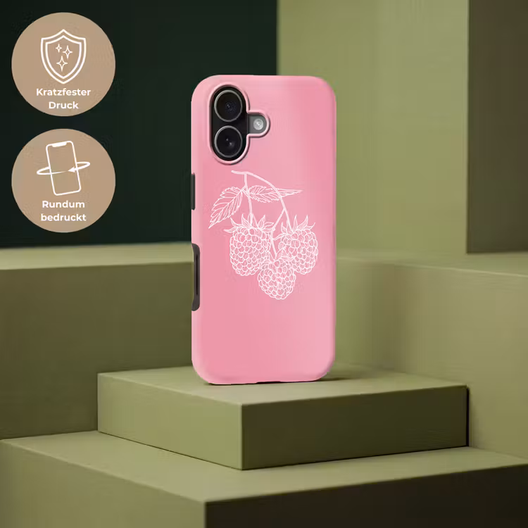 Frambozen - Steel - Getekend - Roze Toughcase MagSafe Apple iPhone 17 klein -USP_PrintM_DE