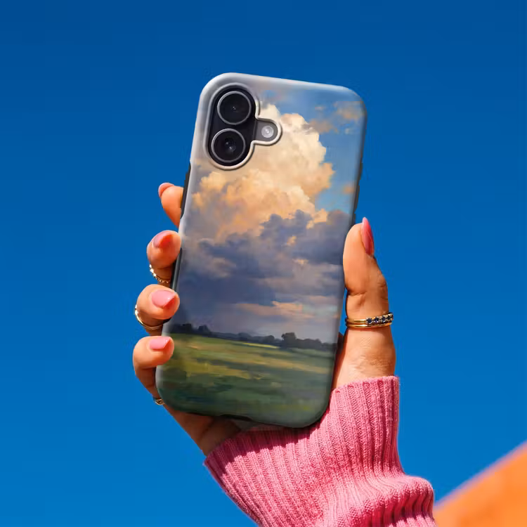 Lucht - Wolken - Landschap - Modern - Oranje Toughcase MagSafe Apple iPhone 17 klein -Sfeer1V