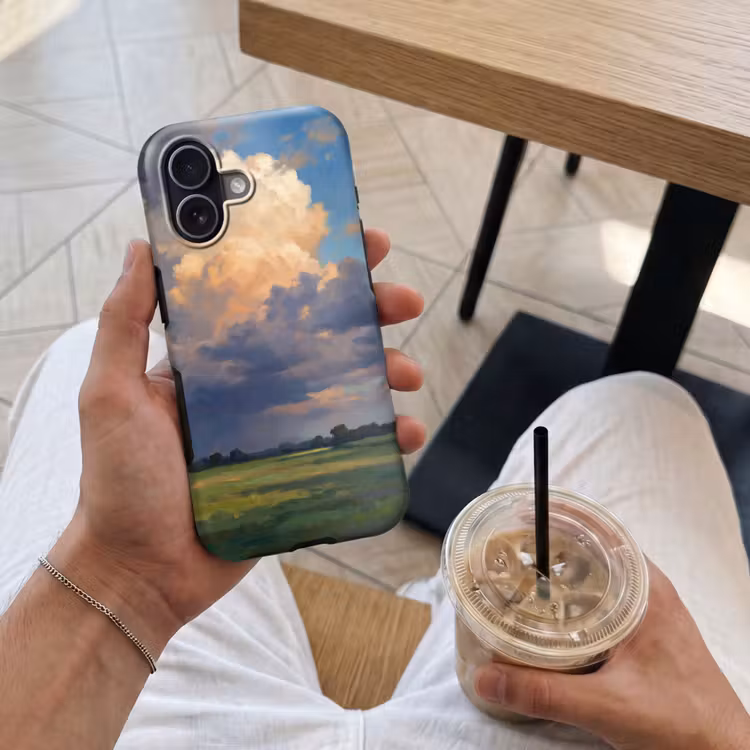 Lucht - Wolken - Landschap - Modern - Oranje Toughcase MagSafe Apple iPhone 17 klein -Sfeer1M