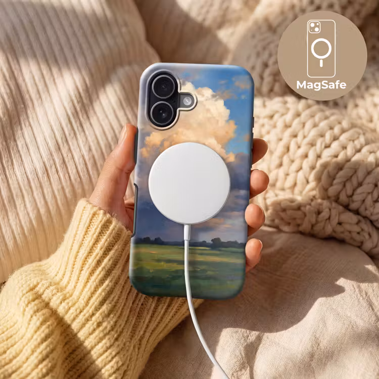 Lucht - Wolken - Landschap - Modern - Oranje Toughcase MagSafe Apple iPhone 17 klein -USP_MagsafeV