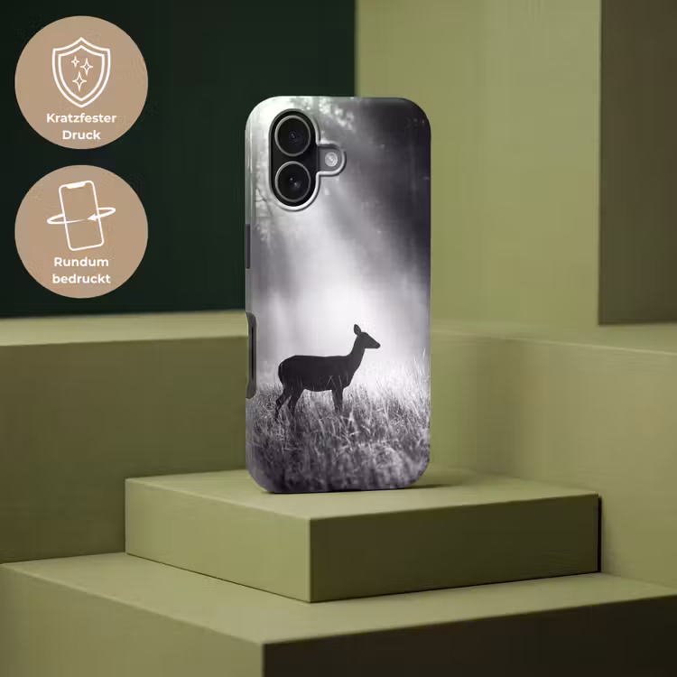 Hert - Bos - Zonnestralen - Zwart-wit - Natuur Toughcase MagSafe Apple iPhone 17 klein -USP_PrintM_DE