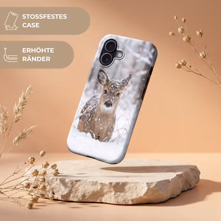 Hert - Sneeuw - Bos - Dieren - Vertederend Toughcase MagSafe Apple iPhone 17 klein -USP_RandenV_DE