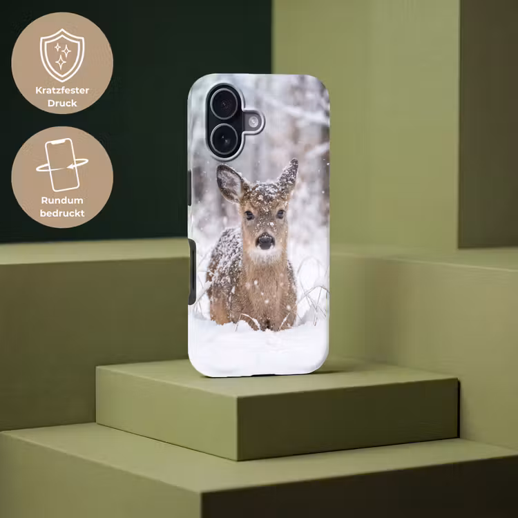 Hert - Sneeuw - Bos - Dieren - Vertederend Toughcase MagSafe Apple iPhone 17 klein -USP_PrintM_DE