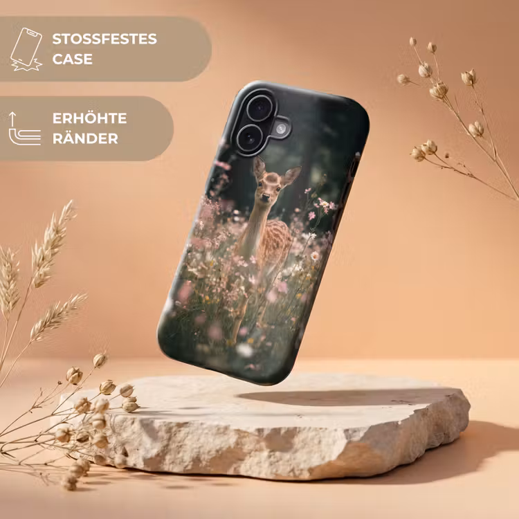 Hert - Wilde bloemen - Bos Toughcase MagSafe Apple iPhone 17 klein -USP_RandenV_DE