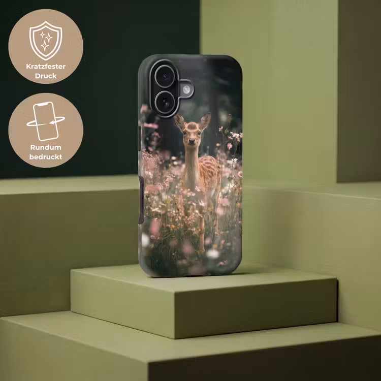 Hert - Wilde bloemen - Bos Toughcase MagSafe Apple iPhone 17 klein -USP_PrintM_DE
