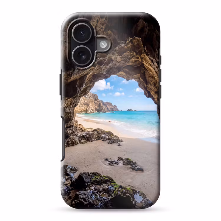 Grot - Strand - Zee - Blauw Toughcase MagSafe Apple iPhone 17 klein -3d