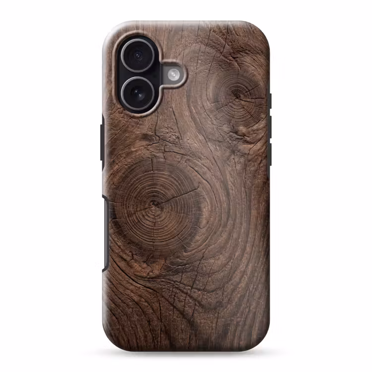 Houtnerf - Textuur - Patroon - Bruin - Rustiek Toughcase MagSafe Apple iPhone 17 klein -3d
