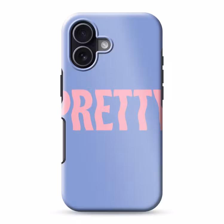 Pretty - Roze - Blauw - Golvend Toughcase MagSafe Apple iPhone 17 klein -3d