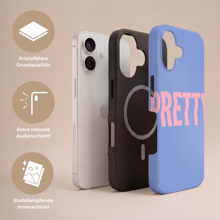 Pretty - Roze - Blauw - Golvend Toughcase MagSafe Apple iPhone 17 klein -USP_Lagen_DE