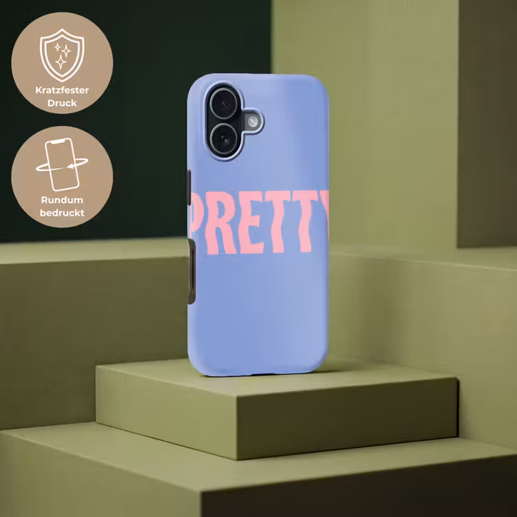 Pretty - Roze - Blauw - Golvend Toughcase MagSafe Apple iPhone 17 klein -USP_PrintM_DE
