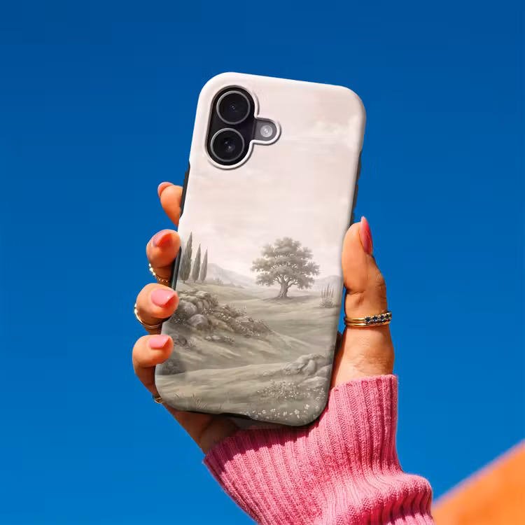 Heuvellandschap - Bomen - Natuur - Groen Toughcase MagSafe Apple iPhone 17 klein -Sfeer1V