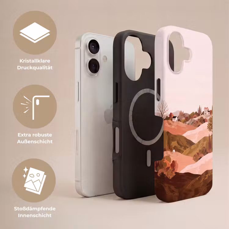 Heuvellandschap - Grafisch - Terracotta Toughcase MagSafe Apple iPhone 17 klein -USP_Lagen_DE