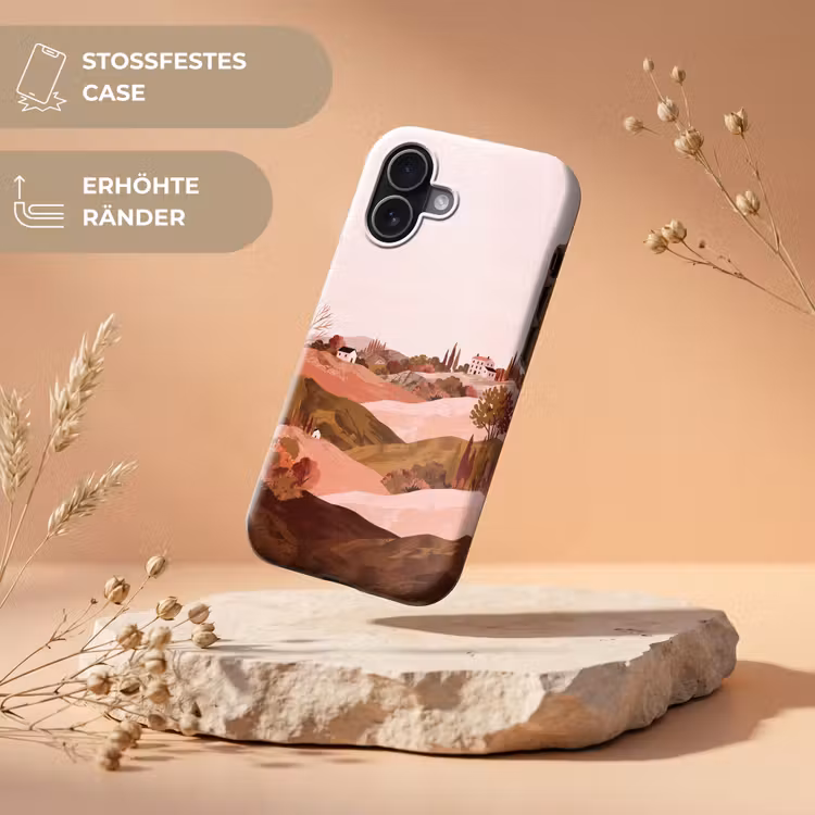 Heuvellandschap - Grafisch - Terracotta Toughcase MagSafe Apple iPhone 17 klein -USP_RandenV_DE