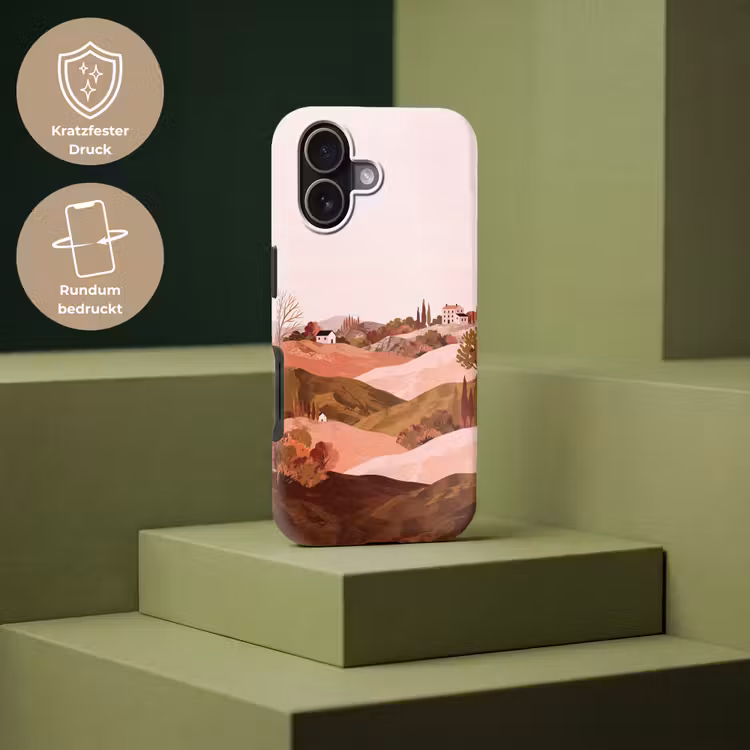 Heuvellandschap - Grafisch - Terracotta Toughcase MagSafe Apple iPhone 17 klein -USP_PrintM_DE