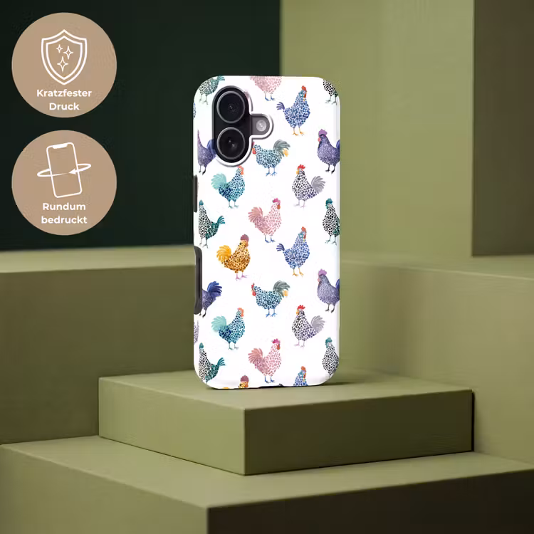 Kippen -Aquarel - Kleurrijk Toughcase MagSafe Apple iPhone 17 klein 1017 -USP_PrintM_DE