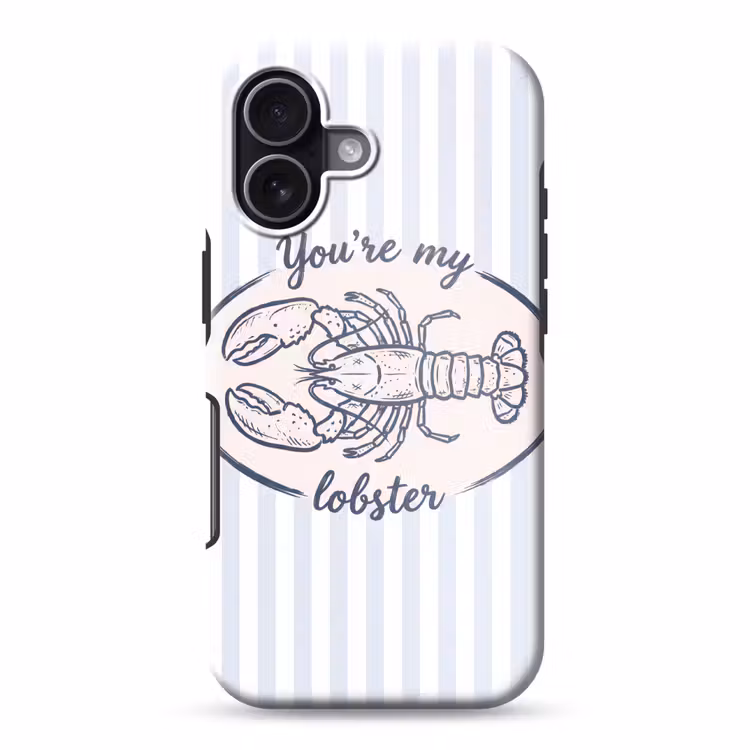 Kreeft - Illustratie - Liefde - Blauw - Decoratie Toughcase MagSafe Apple iPhone 17 klein -3d