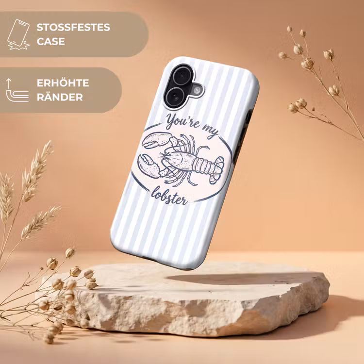 Kreeft - Illustratie - Liefde - Blauw - Decoratie Toughcase MagSafe Apple iPhone 17 klein -USP_RandenV_DE