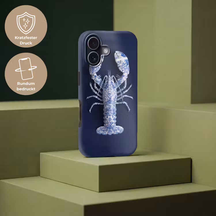 Kreeft - Porselein - Delfts - Blauw Toughcase MagSafe Apple iPhone 17 klein -USP_PrintM_DE