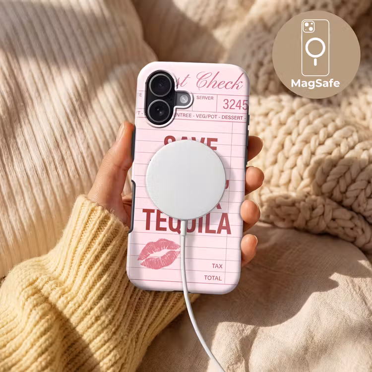 Humor - Drank - Tekst - Roze Toughcase MagSafe Apple iPhone 17 klein -USP_MagsafeV