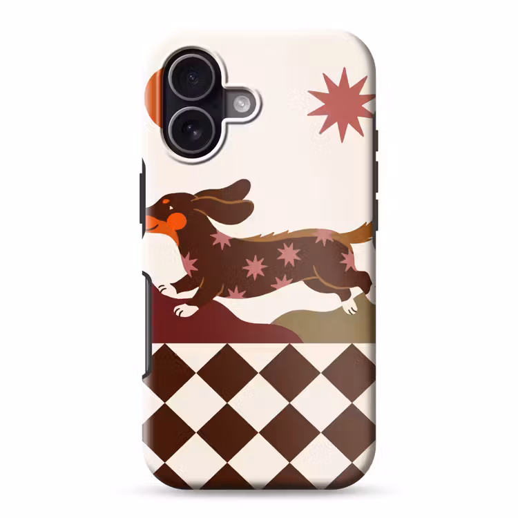 Hond - Abstract - Dieren - Modern - Bruin Toughcase MagSafe Apple iPhone 17 klein -3d