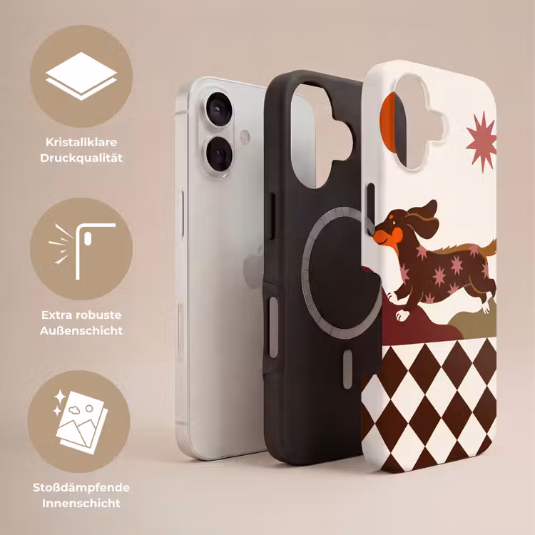 Hond - Abstract - Dieren - Modern - Bruin Toughcase MagSafe Apple iPhone 17 klein -USP_Lagen_DE