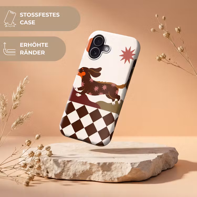Hond - Abstract - Dieren - Modern - Bruin Toughcase MagSafe Apple iPhone 17 klein -USP_RandenV_DE