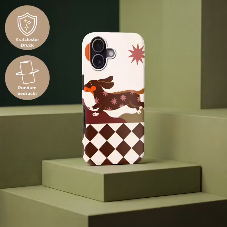 Hond - Abstract - Dieren - Modern - Bruin Toughcase MagSafe Apple iPhone 17 klein -USP_PrintM_DE