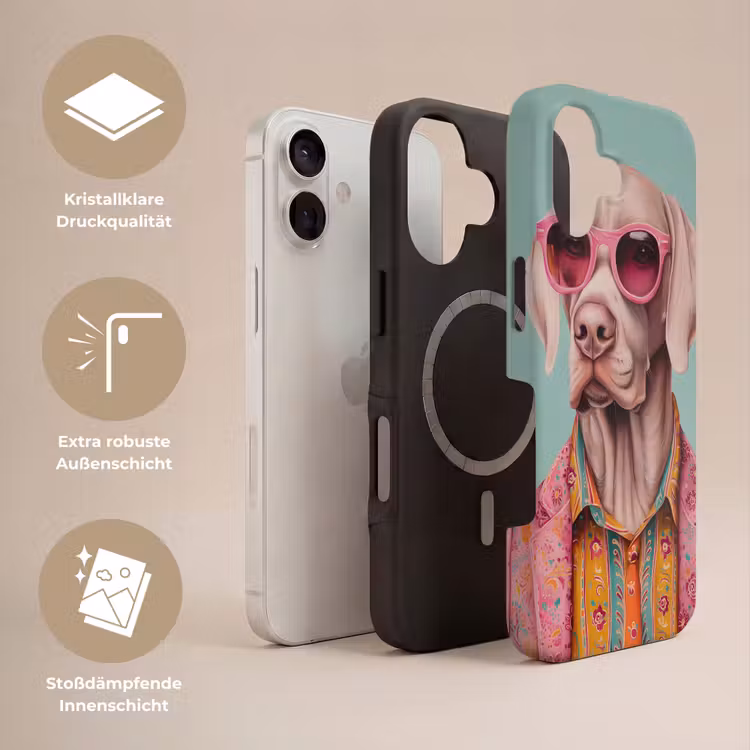 Hond - Overhemd - Bloemen - Bril Toughcase MagSafe Apple iPhone 17 klein -USP_Lagen_DE