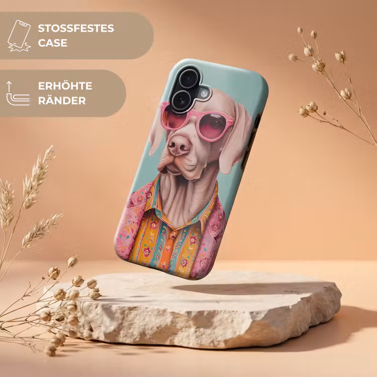 Hond - Overhemd - Bloemen - Bril Toughcase MagSafe Apple iPhone 17 klein -USP_RandenV_DE