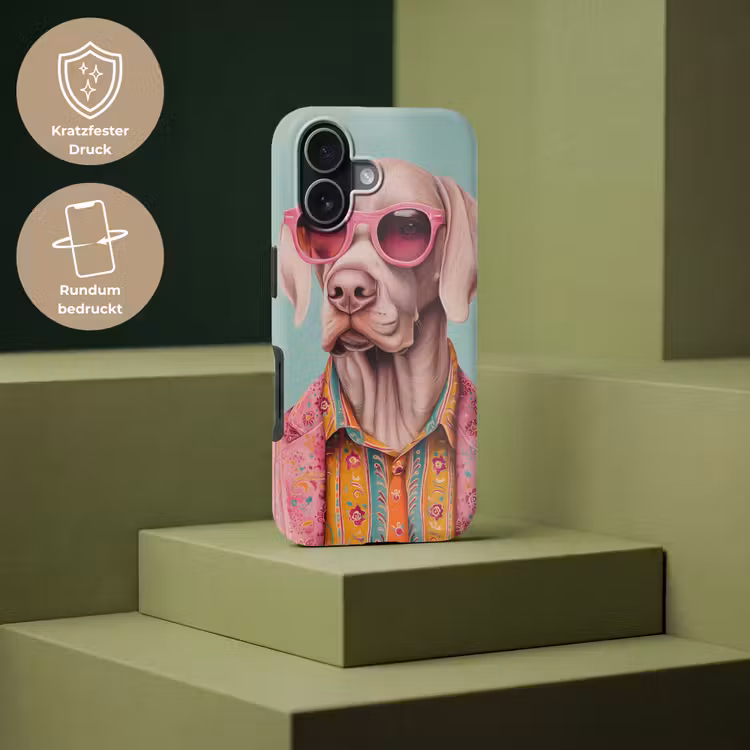 Hond - Overhemd - Bloemen - Bril Toughcase MagSafe Apple iPhone 17 klein -USP_PrintM_DE